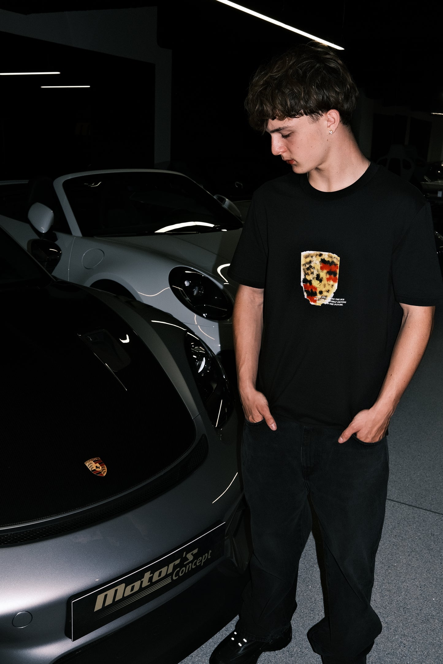 Blurry Fast Car Logo T-Shirt Black