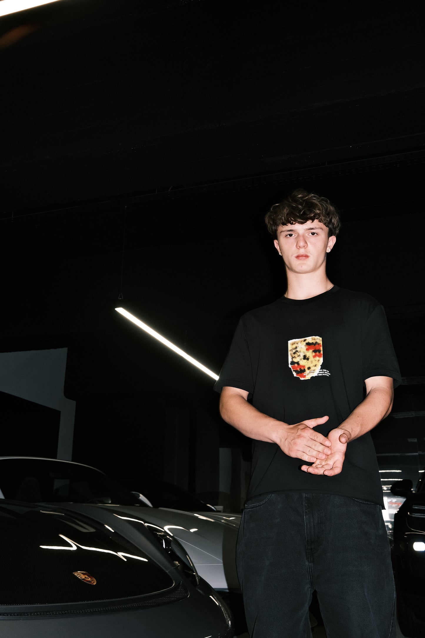 Blurry Fast Car Logo T-Shirt Black