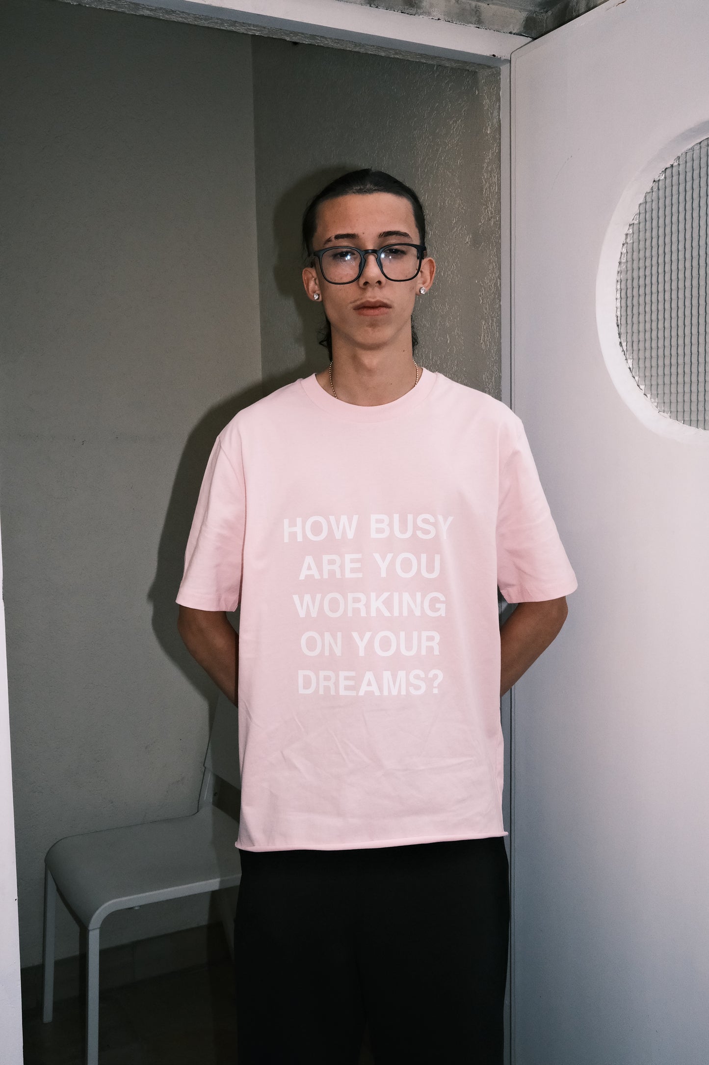 How Busy Helvetica T-Shirt Bubble Gum