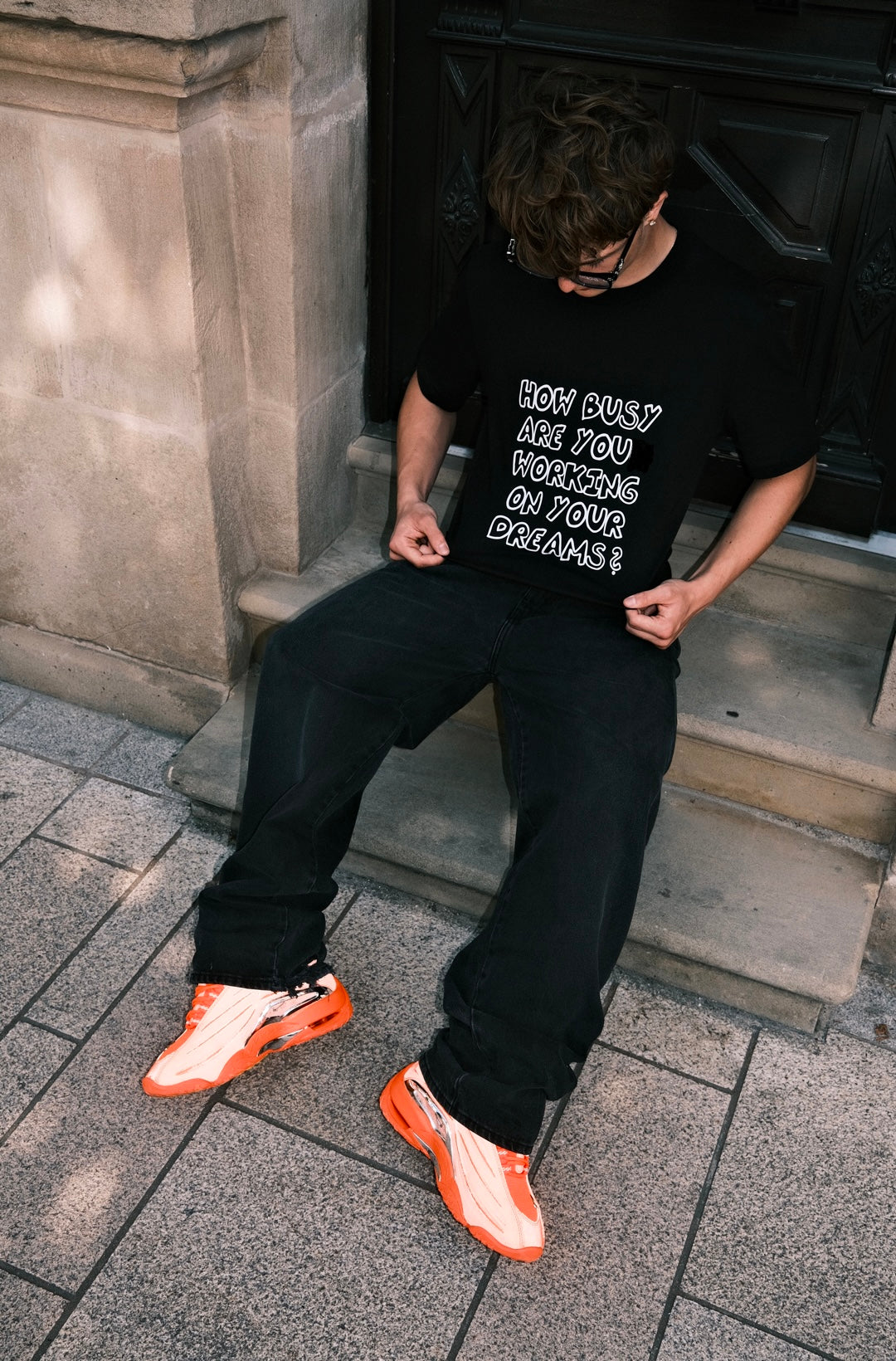 How Busy Big Sketch T-Shirt Black