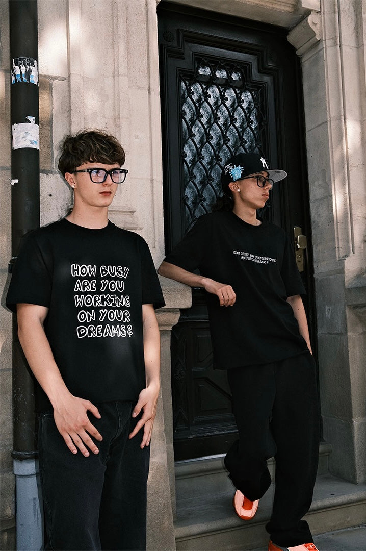 How Busy Big Sketch T-Shirt Black