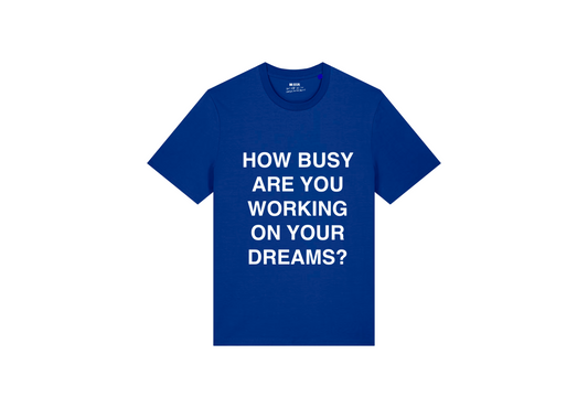 How Busy Helvetica T-Shirt Blue